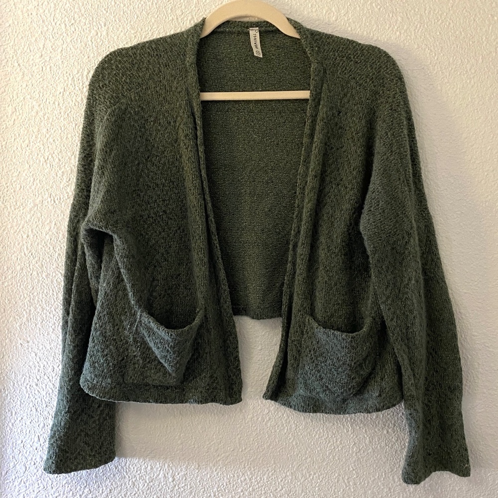 Green Fuzzy Cardigan